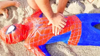 spider-man superhero at the beach