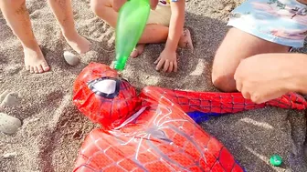 spider-man superhero at the beach