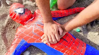 spider-man superhero at the beach