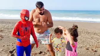 spider-man superhero at the beach