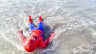 spider-man superhero at the beach