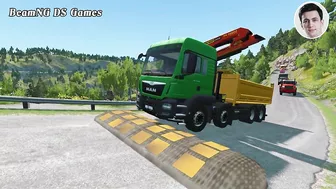 Trucks Cars vs Massive Speed Bumps Beamng Drive DS Games #88