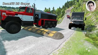 Trucks Cars vs Massive Speed Bumps Beamng Drive DS Games #88