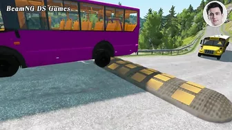 Trucks Cars vs Massive Speed Bumps Beamng Drive DS Games #88