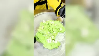 Ice cream challenge! Green food vs white food ice cream rolls