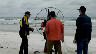 Paramotor Pilot Lands on Florida Beach after Epic Coast to Coast Trip