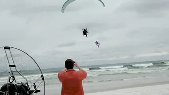 Paramotor Pilot Lands on Florida Beach after Epic Coast to Coast Trip