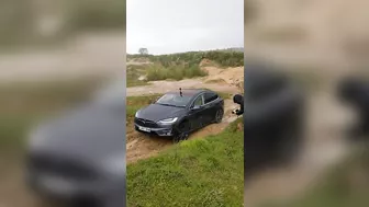 What happens when you off-road a Tesla Model X...