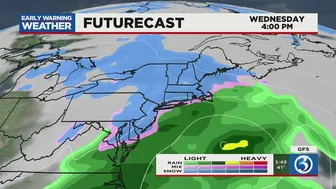 FORECAST: After windy Monday, models indicate a potential light accumulation of snow later this week