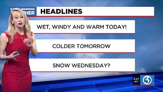 FORECAST: After windy Monday, models indicate a potential light accumulation of snow later this week