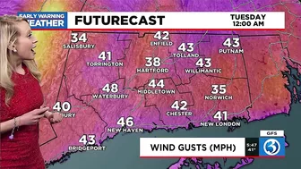 FORECAST: After windy Monday, models indicate a potential light accumulation of snow later this week