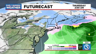 FORECAST: After windy Monday, models indicate a potential light accumulation of snow later this week