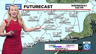 FORECAST: After windy Monday, models indicate a potential light accumulation of snow later this week