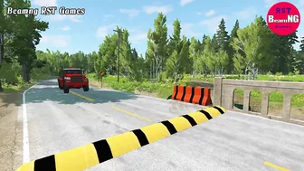 Trucks Cars vs Massive Speed Bumps Beamng Drive RST Games #97