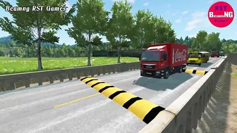 Trucks Cars vs Massive Speed Bumps Beamng Drive RST Games #97