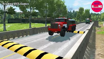 Trucks Cars vs Massive Speed Bumps Beamng Drive RST Games #97