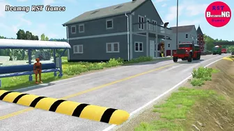 Trucks Cars vs Massive Speed Bumps Beamng Drive RST Games #97