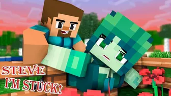 Steve I'm Stuck - Compilation! Zombie Girl and Steve Life // Minecraft Animation