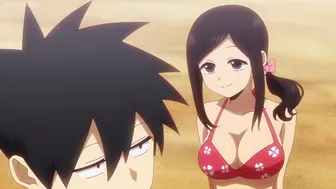 Sakurai and Kazuma flirting at the Beach | My Senpai is Annoying Episode 9