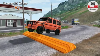 Trucks Cars vs Massive Speed Bumps Beamng Drive DS Games #91