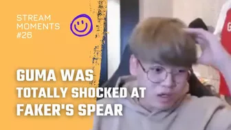 Gumayusi was totally shocked at Faker's unbelievable spear | T1 Stream Moment