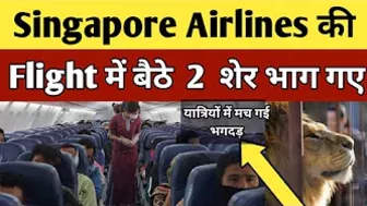 Breaking News ????  Singapore की Flight से Travel कर रहे 2 शेर Flight से निकल कर बाहर भागे यात्रियों ????.