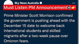 Australia Int???????? Travel News✈️|Students Return From 15 December????|PM Final Announcement✅