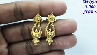 గోల్డ్ 3 గ్రామ్స్ పోగులు డిజైన్స్ | Gold Earrings Models | Gold Lakshmi Balaji