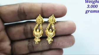 గోల్డ్ 3 గ్రామ్స్ పోగులు డిజైన్స్ | Gold Earrings Models | Gold Lakshmi Balaji