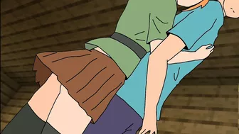 Alex hug Steve minecraft anime