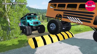 Trucks Cars vs Massive Speed Bumps Beamng Drive RST Games #109