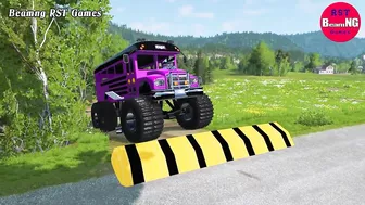 Trucks Cars vs Massive Speed Bumps Beamng Drive RST Games #109