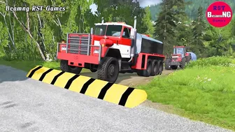 Trucks Cars vs Massive Speed Bumps Beamng Drive RST Games #109