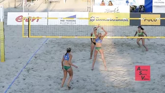 Beach Volleyball Girls Fight For Every Point