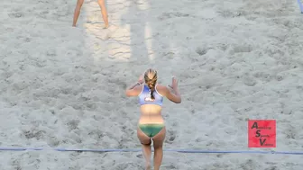 Beach Volleyball Girls Fight For Every Point