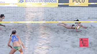 Beach Volleyball Girls Fight For Every Point