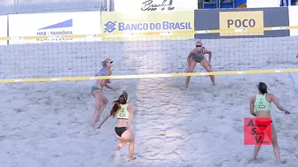 Beach Volleyball Girls Fight For Every Point