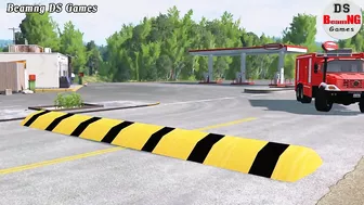 Trucks Cars vs Massive Speed Bumps Beamng Drive DS Games #103