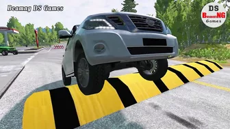 Trucks Cars vs Massive Speed Bumps Beamng Drive DS Games #103