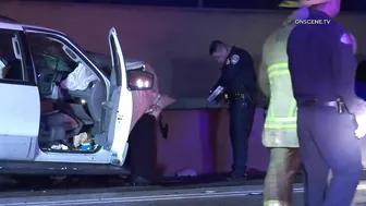 Freeway Vehicle Pile Up Leaves One Dead | Long Beach