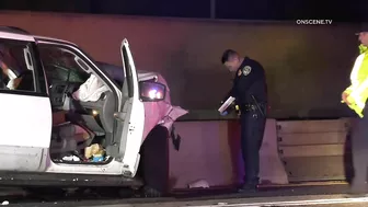 Freeway Vehicle Pile Up Leaves One Dead | Long Beach