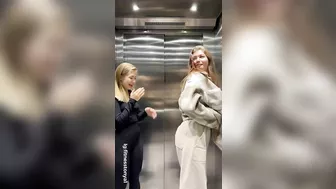 Showed the figure to the bodybuilder in elevator????shock videos @Fitness samka FITNESSTONYA/prank lol