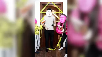 Funny challenge with tape by Tsuriki Show #shorts