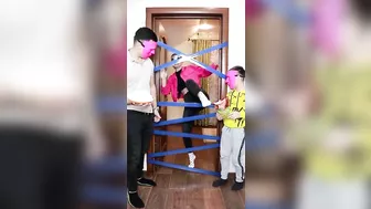 Funny challenge with tape by Tsuriki Show #shorts