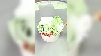 Ice cream challenge! Pink food vs green food ice cream rolls