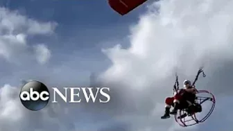 Santa visits Florida beach with powered parachute l GMA