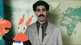 Borat visits Spongebob at Bikini Bottom