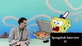 Borat visits Spongebob at Bikini Bottom