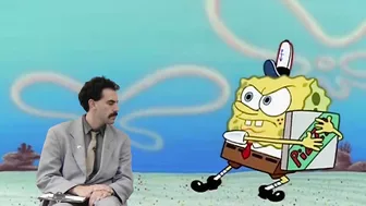 Borat visits Spongebob at Bikini Bottom