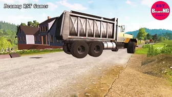 Trucks Cars vs Massive Speed Bumps Beamng Drive RST Games #134